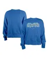 New Era Girl's Blue Detroit Lions Flip Sequin Sweatshirt In Blue