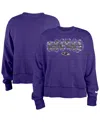 New Era Girl's Purple Baltimore Ravens Flip Sequin Sweatshirt In Purple