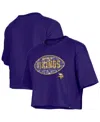New Era Girl's Purple Minnesota Vikings Flip Sequin Boxy T-shirt In Purple