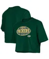 New Era Girls Green Green Bay Packers Flip Sequin Boxy T-shirt In Green