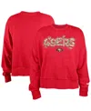 New Era Girls Scarlet San Francisco 49ers Flip Sequin Sweatshirt In Red