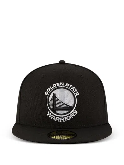 New Era Golden State Warriors 59fifty Embroidered-logo Cap In Black