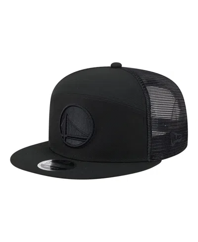 New Era Golden State Warriors Block 9fifty Mesh Snapback Baseball Cap In Black