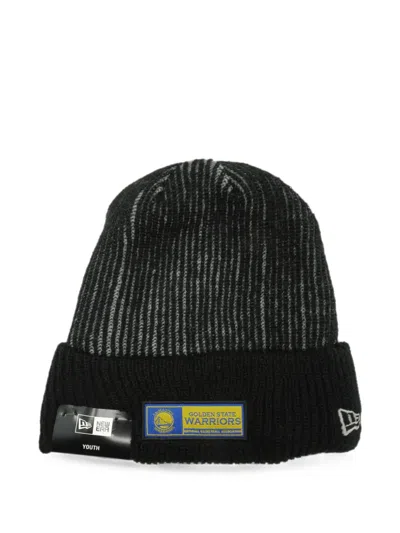 New Era Golden State Warriors Logo-patch Beanie Hat In Black