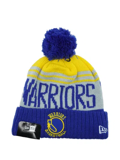 New Era Golden State Warriors Pom-pom Beanie Hat In Blue
