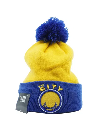 New Era Golden State Warriors Pompom Beanie Hat In Yellow