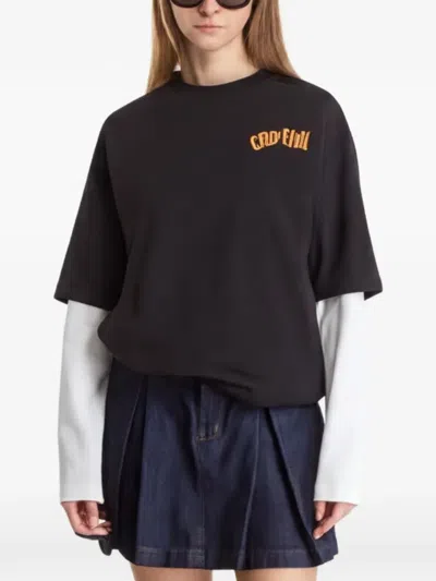 New Era Graphic-print Oversized T-shirt In Black