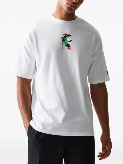 New Era Graphic-print Oversized T-shirt In White
