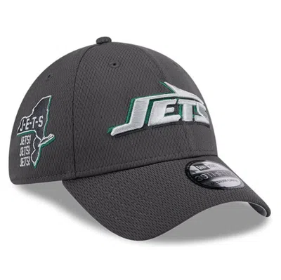New Era Graphite New York Jets 2024 Nfl Draft 39thirty Flex Hat In Grey