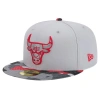 NEW ERA NEW ERA GRAY CHICAGO BULLS ACTIVE COLOR CAMO VISOR 59FIFTY FITTED HAT