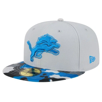 New Era Gray Detroit Lions Active Camo 59fifty Fitted Hat