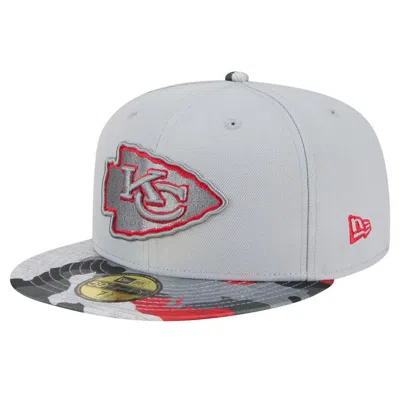 New Era Gray Kansas City Chiefs Active Camo 59fifty Fitted Hat