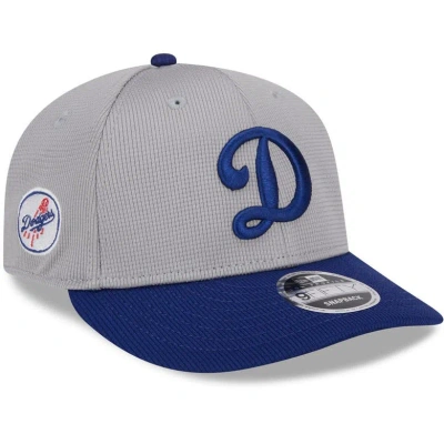 New Era Grey Los Angeles Dodgers 2024 Batting Practice Low Profile 9fifty Snapback Hat