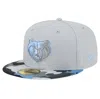 NEW ERA NEW ERA GRAY MEMPHIS GRIZZLIES ACTIVE COLOR CAMO VISOR 59FIFTY FITTED HAT