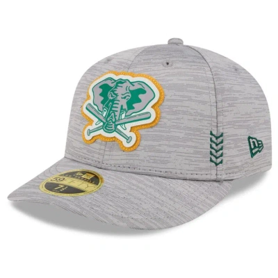 New Era Gray Oakland Athletics 2024 Clubhouse Low Profile 59fifty Fitted Hat