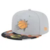 New Era Gray Phoenix Suns Active Color Camo Visor 59fifty Fitted Hat In Gray