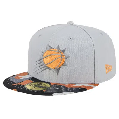 New Era Gray Phoenix Suns Active Color Camo Visor 59fifty Fitted Hat