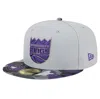 New Era Gray Sacramento Kings Active Color Camo Visor 59fifty Fitted Hat In Gray