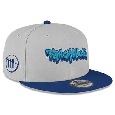 New Era Men's Gray/blue Track House Racing Graffiti 9forty Adjustable Hat