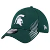 New Era Green Michigan State Spartans Active Slash Sides 39thirty Flex Hat In Green