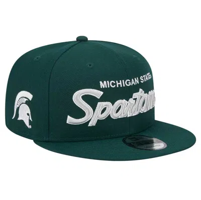 New Era Green Michigan State Spartans Team Script 9fifty Snapback Hat