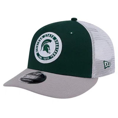 New Era Green Michigan State Spartans Throwback Circle Patch 9fifty Trucker Snapback Hat