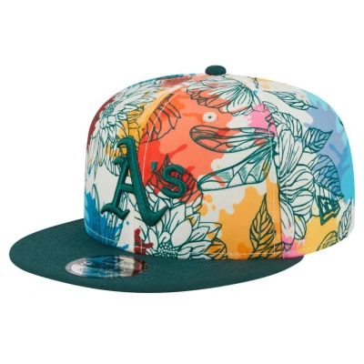 New Era Green Oakland Athletics Spring Training 9fifty Snapback Hat In Multi