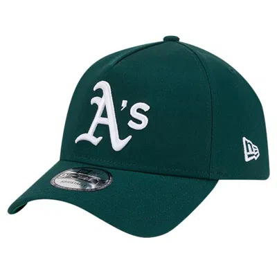 New Era Green Oakland Athletics Team Color A-frame 9forty Adjustable Hat In Black