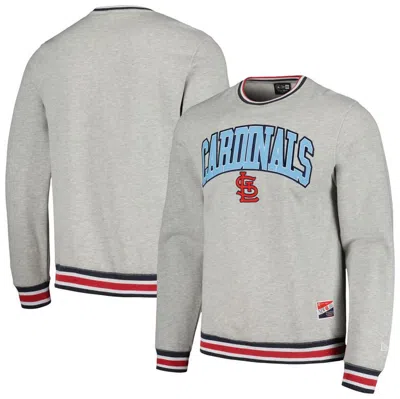 New Era Heather Gray St. Louis Cardinals Throwback Classic Pullover Sweatshirt