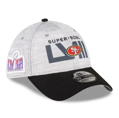 New Era Men's  Heather Gray, Black San Francisco 49ers Super Bowl Lviii 39thirty Flex Fit Hat In Heather Gray,black