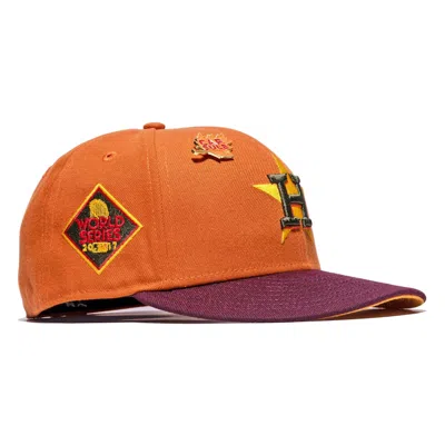 Pre-owned New Era Houston Astros Fall Collection 2017 World Series Capsule Hats Exclusive 59fifty Fitted Hat In Orange