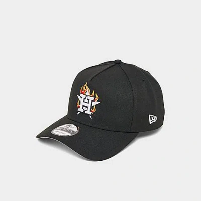 New Era Houston Astros Mlb 9forty A-frame Flames Snapback Hat In Black