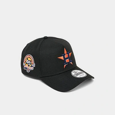 New Era Houston Astros Mlb 9forty A-frame Two Tone Logo Snapback Hat In Black