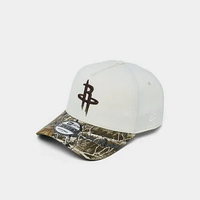 New Era Houston Rockets Nba 9forty Snapback Hat In White