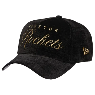 New Era Houston Rockets  Rockets 940 A Frame Velvet Script Cap In Black