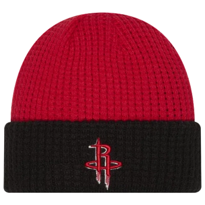 New Era Houston Rockets  Rockets Waffled Knit Hat In Black/red