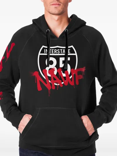 New Era Printed Hoodie In Black