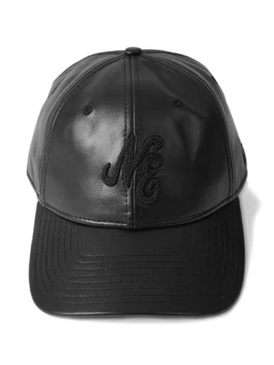 New Era Image 9twenty Leather Cap In Black