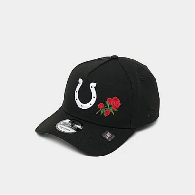New Era Indianapolis Colts Nfl 9forty Rose Logo Snapback Hat In Black