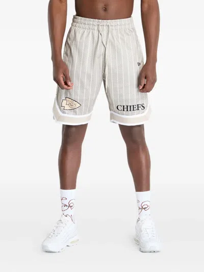 New Era Kansas City Chiefs Nfl Pinstripe Track Shorts In Gray