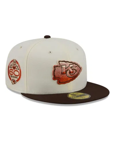 New Era Kansas City Chiefs Pumpkin Spice 59fifty Fitted Baseball Cap In Cream,brown