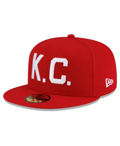 New Era Kansas City Monarchs 59fifty Turn Back The Clock Fitted Cap In Red