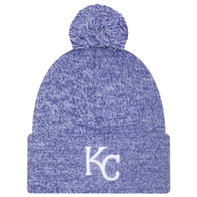 New Era Kansas City Royals  Royals Marl Pom Knit In Blue