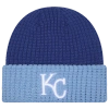 New Era Kansas City Royals  Royals Waffled Knit Hat In Blue/white/blue
