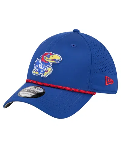 New Era Kansas Jayhawks 39thirty Stretch-fit Rope-embellishment Baseball Cap In Blue