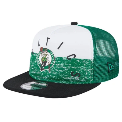 New Era Men's  Kelly Green Boston Celtics Arch A-frame Trucker 9fifty Snapbackâ Hat