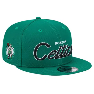 New Era Kelly Green Boston Celtics Evergreen Script Side Patch 9fifty Snapback Hat