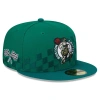 NEW ERA NEW ERA KELLY GREEN BOSTON CELTICS  RALLY DRIVE CHECKERBOARD 59FIFTY CROWN FITTED HAT