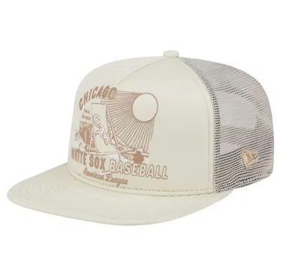 New Era Khaki Chicago White Sox Almost Friday A-frame 9fifty Trucker Snapback Hat In Neutral