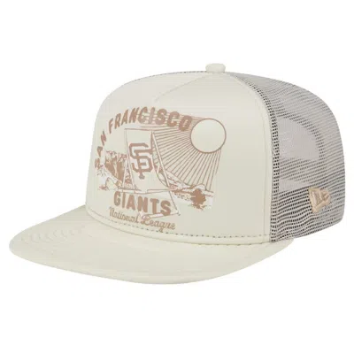 New Era Khaki San Francisco Giants Almost Friday A-frame 9fifty Trucker Snapback Hat